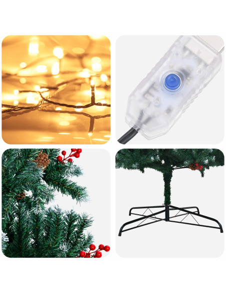 Albero di Natale Artificiale con Rami Pieghevoli 400 cm 600 LED