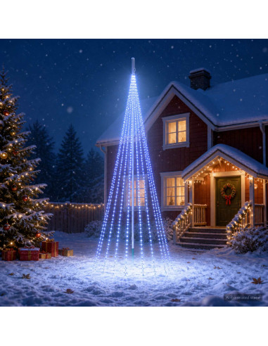 Luci per albero di Natale con picchetti e asta per bandiera