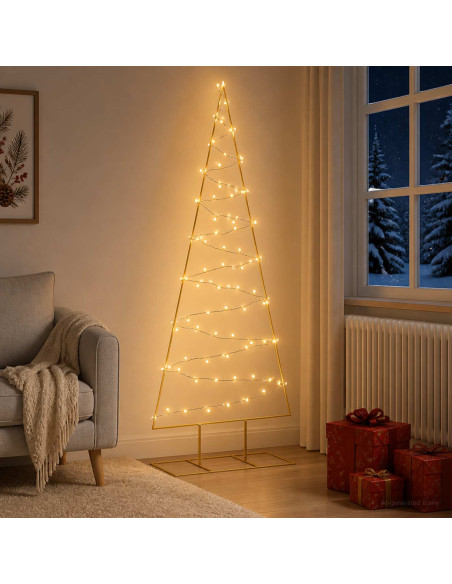 Albero di Natale in metallo con LED KUOPIO 180 cm Bianco caldo