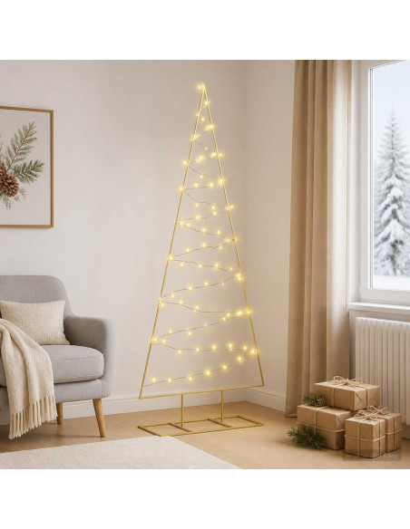 Albero di Natale in metallo con LED KUOPIO 180 cm Bianco caldo