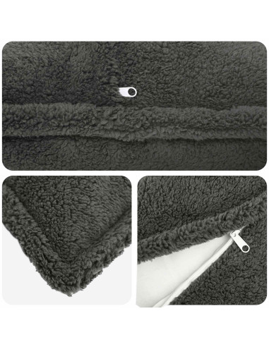 Federa 2 pcs HOUTEN Grigio Scuro 60 x 60 cm Bouclé