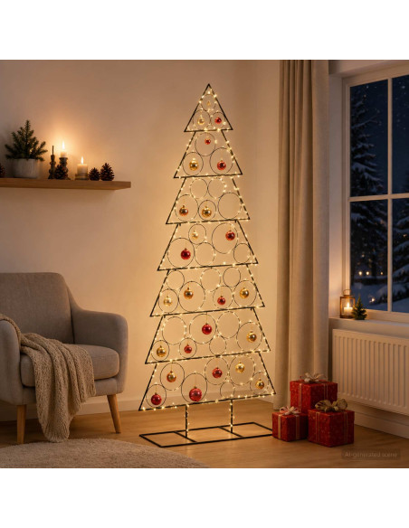 Albero di Natale in metallo con supporto KUOPIO 210 cm Acciaio