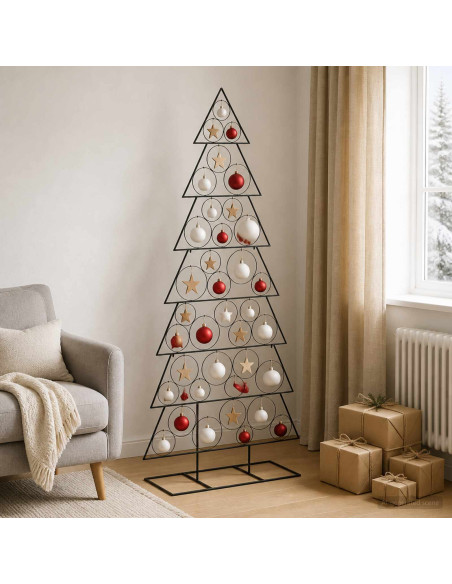 Albero di Natale in metallo con supporto KUOPIO 210 cm Acciaio
