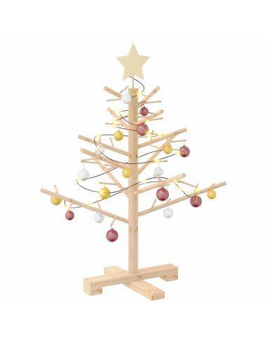 Albero di Natale in legno con supporto Naturale 75 cm