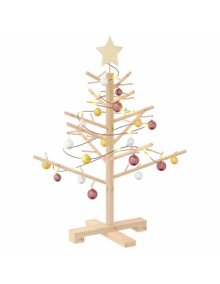 Albero di Natale in legno con supporto Naturale 75 cm