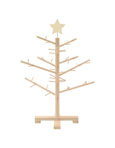 Albero di Natale in legno con supporto Naturale 75 cm