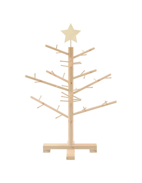 Albero di Natale in legno con supporto Naturale 75 cm