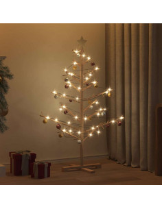 Albero di Natale in legno con supporto Naturale 125 cm 2