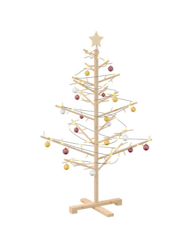 Albero di Natale in legno con supporto Naturale 125 cm