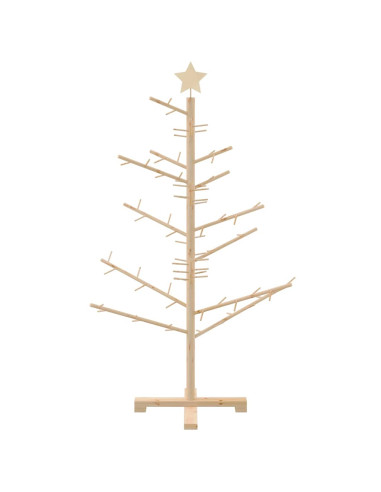 Albero di Natale in legno con supporto Naturale 125 cm