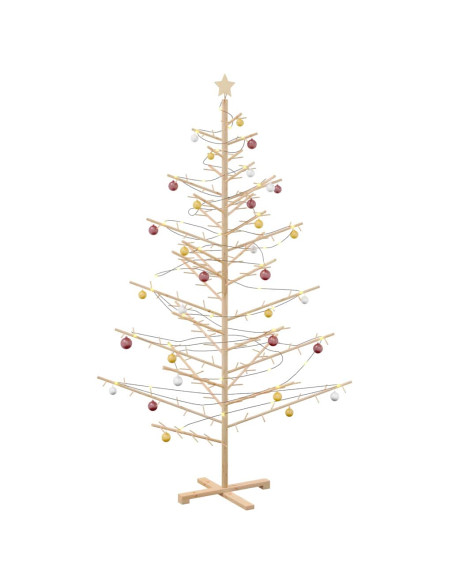 Albero di Natale in legno con supporto Naturale 210 cm