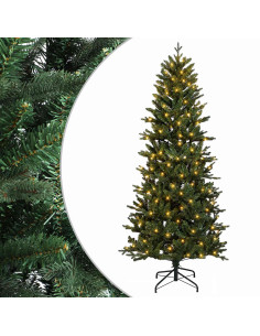 Albero di Natale Artificiale con Rami Pieghevoli 210 cm 300 LED
