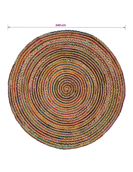 Tappeto da Area Multicolore Ø 240 cm Juta