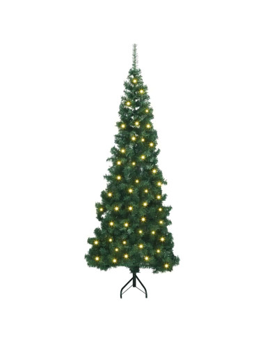 Albero di Natale Artificiale Angolare con 300 LED Verde 240 cm