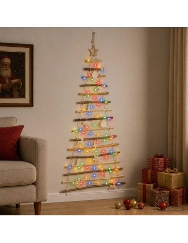 Albero di Natale appeso 150 cm 80 LED Multicolore