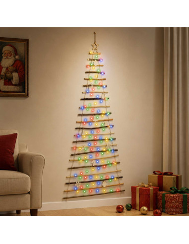 Albero di Natale appeso 210 cm 130 LED Multicolore