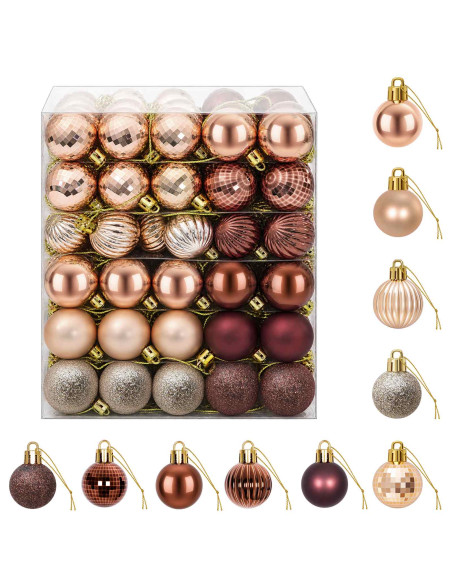 Set di Palline di Natale 150 pz Champagne e marrone 3 cm