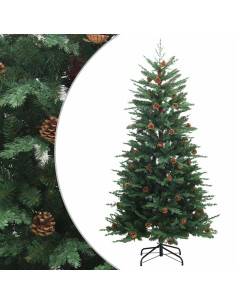 Albero di Natale Artificiale con Rami Pieghevoli 180 cm acciaio