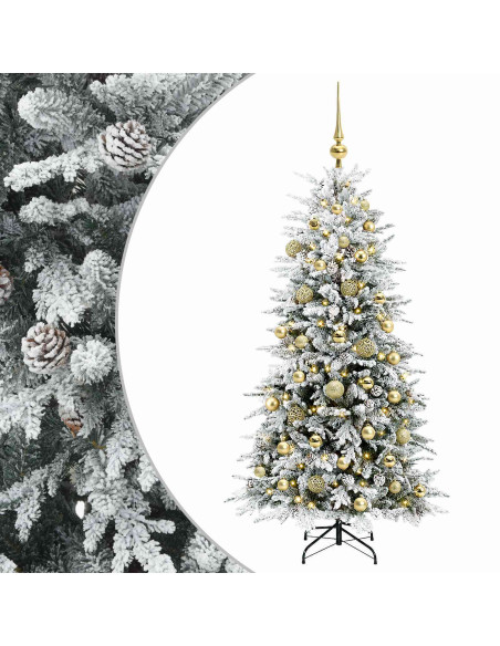 Albero di Natale Artificiale con Rami Pieghevoli 120 cm 150 LED