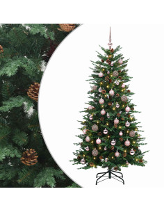 Albero di Natale Artificiale con Rami Pieghevoli 120 cm 150 LED