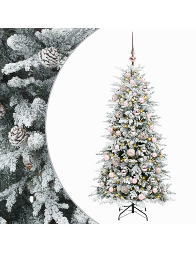 Albero di Natale Artificiale con Rami Pieghevoli 120 cm 150 LED