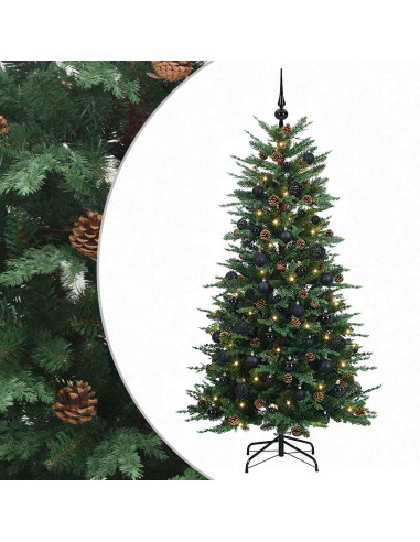 Albero di Natale Artificiale con Rami Pieghevoli 120 cm 150 LED