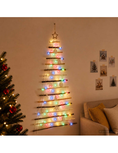 Albero di Natale appeso 150 cm 80 LED Multicolore