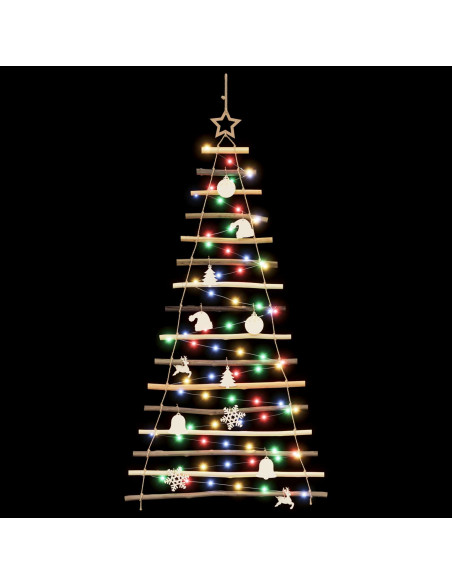 Albero di Natale appeso 150 cm 80 LED Multicolore
