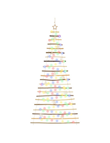 Albero di Natale appeso 210 cm 130 LED Multicolore