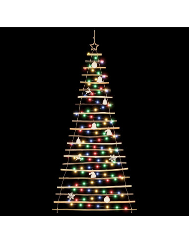 Albero di Natale appeso 210 cm 130 LED Multicolore
