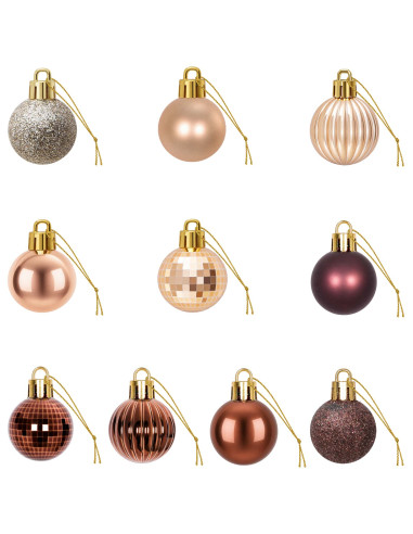 Set di Palline di Natale 150 pz Champagne e marrone 3 cm