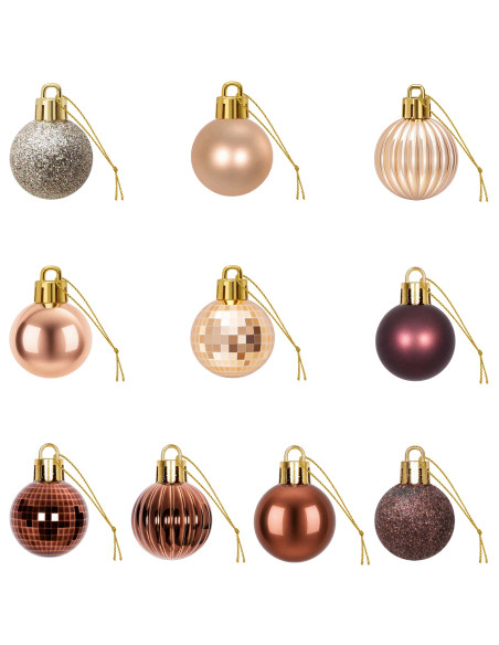 Set di Palline di Natale 150 pz Champagne e marrone 3 cm