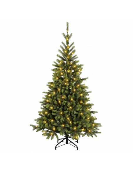 Albero di Natale Artificiale con Rami Pieghevoli 120 cm 150 LED