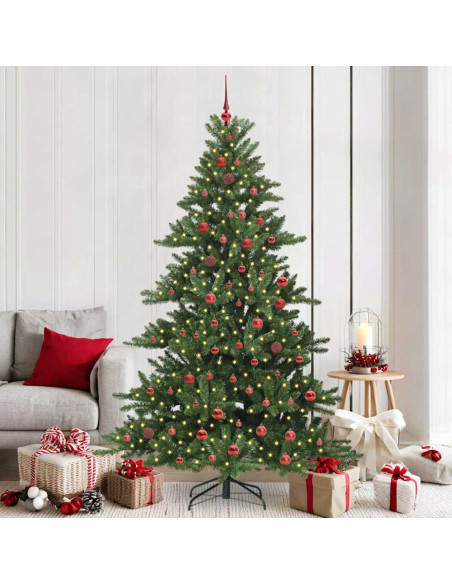Albero di Natale Artificiale con Rami Pieghevoli Verde 210 cm
