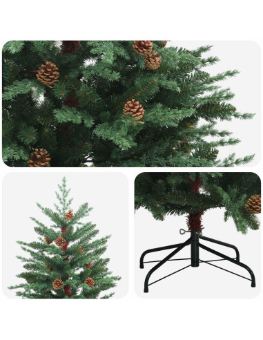 Albero di Natale Artificiale con Rami Pieghevoli 180 cm acciaio