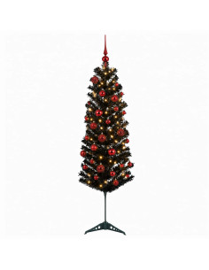 Albero di Natale Artificiale Slim con Palline 120 cm 150 LED 2