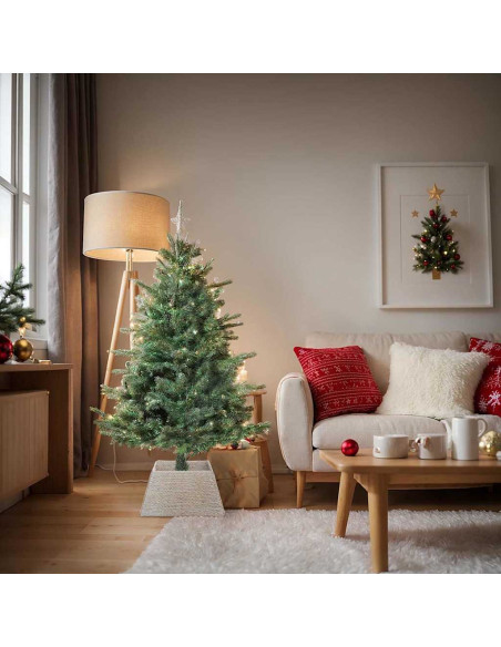 Collare per Albero di Natale Quadrato Bianco 50 x 50 x 25 cm
