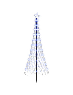 Albero di Natale LED 180 cm 230 LED Blu Ferro Nero 2