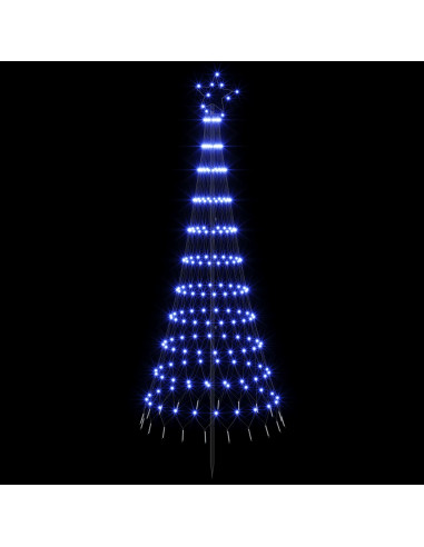 Albero di Natale LED 180 cm 230 LED Blu Ferro Nero