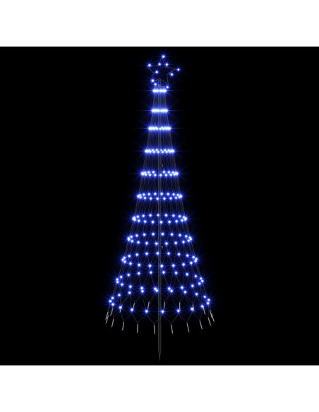 Albero di Natale LED 180 cm 230 LED Blu Ferro Nero