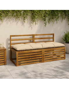 Cuscini per Panchina VIANEN 2 pz 100% Poliestere Crema