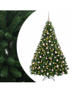 Albero di Natale artificiale verde medio con palline 180 cm