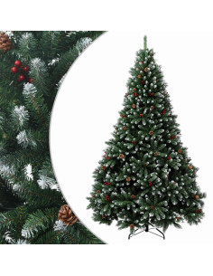 Albero di Natale Artificiale con Rami Pieghevoli 210 cm acciaio 2