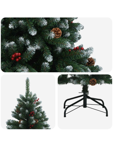Albero di Natale Artificiale con Rami Pieghevoli 210 cm acciaio