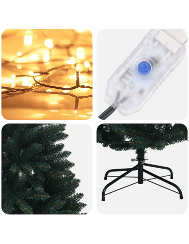 Albero di Natale Artificiale con Rami Pieghevoli 270 cm 600 LED