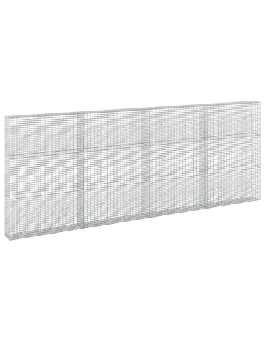 Gabione con Filo da 5 mm e Rete da 5x2,5 cm 400x20x150 cm