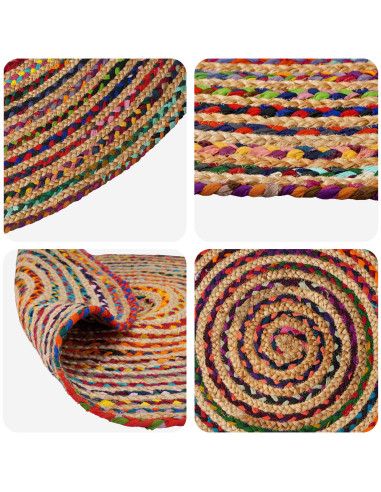 Tappeto da Area Multicolore Ø 150 cm Juta