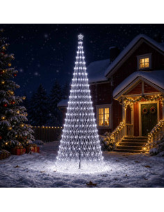 Albero di Natale LED 400 cm 450 LED Bianco freddo Ferro Nero