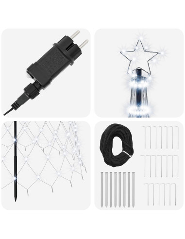 Albero di Natale LED 400 cm 450 LED Bianco freddo Ferro Nero