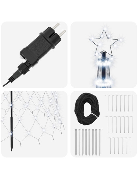 Albero di Natale LED 400 cm 450 LED Bianco freddo Ferro Nero